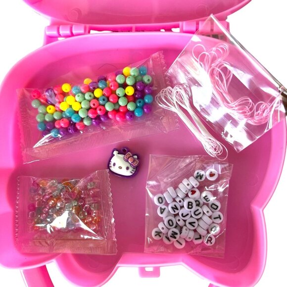 New Sanrio Hello Kitty Pink Jewelry Case With Acessories Craft Making DI… - Picture 3 of 12